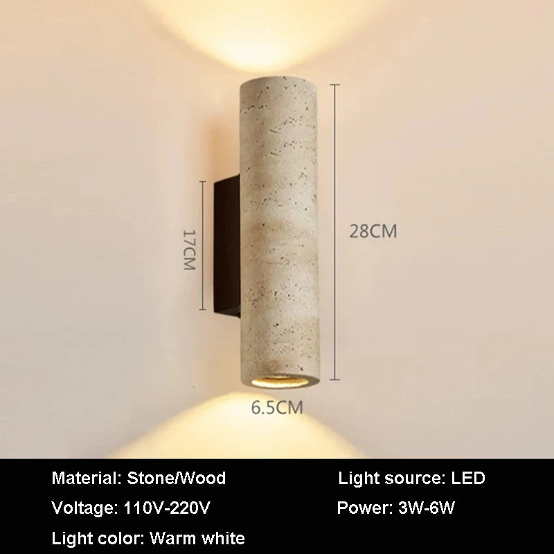 Yellow Cave Stone Wall Lamp Led Bedside Japan Bedroom Living Room Wall Light Travertine Stair Corridor Decor Sconce Fixture