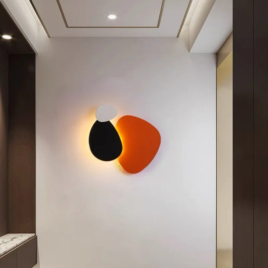 Creative Colorful Metal Wall Light Orange Black Blue White 3000K Home Atmosphere Lamp For Parlor Bedroom Stairs Aisle Restaurant