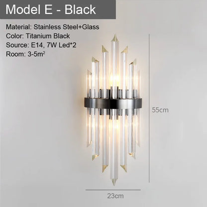 LED Glass Wall Lamp Bedside Bathroom Stairs Living Room Entrance Decoration Nordic Wall Light Indoor Lighting E14