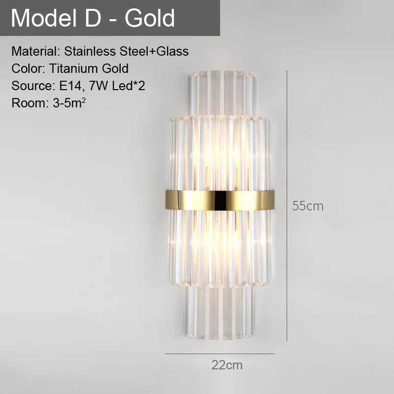 LED Glass Wall Lamp Bedside Bathroom Stairs Living Room Entrance Decoration Nordic Wall Light Indoor Lighting E14