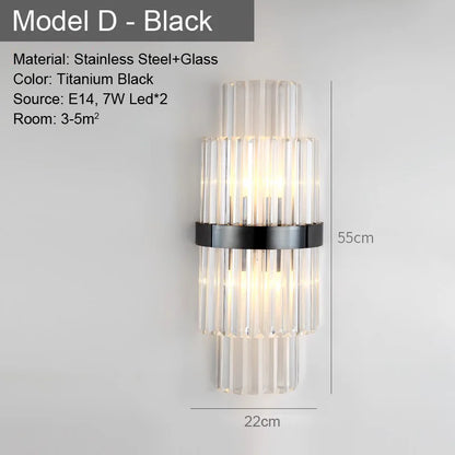 LED Glass Wall Lamp Bedside Bathroom Stairs Living Room Entrance Decoration Nordic Wall Light Indoor Lighting E14