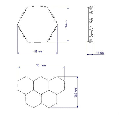 Hexagonal Touch Switch LED Wall Lamp Splicable Smart Home Bedroom Lamp AC 110 220V Quantum Night Light for Living Room Bedroom