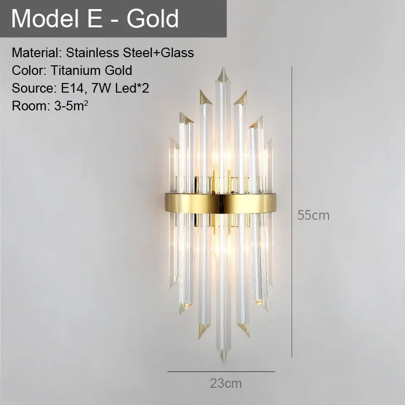 LED Glass Wall Lamp Bedside Bathroom Stairs Living Room Entrance Decoration Nordic Wall Light Indoor Lighting E14