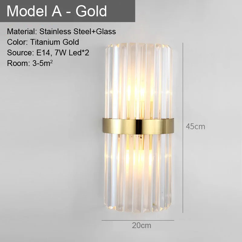 LED Glass Wall Lamp Bedside Bathroom Stairs Living Room Entrance Decoration Nordic Wall Light Indoor Lighting E14