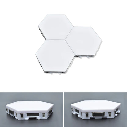 Hexagonal Touch Switch LED Wall Lamp Splicable Smart Home Bedroom Lamp AC 110 220V Quantum Night Light for Living Room Bedroom