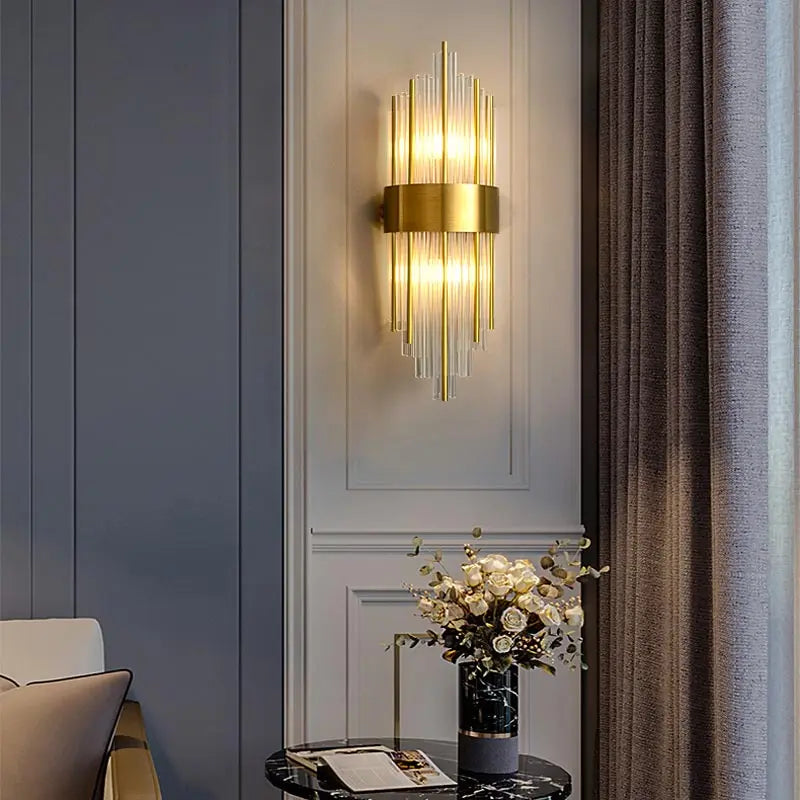 LED Glass Wall Lamp Bedside Bathroom Stairs Living Room Entrance Decoration Nordic Wall Light Indoor Lighting E14