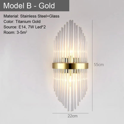 LED Glass Wall Lamp Bedside Bathroom Stairs Living Room Entrance Decoration Nordic Wall Light Indoor Lighting E14