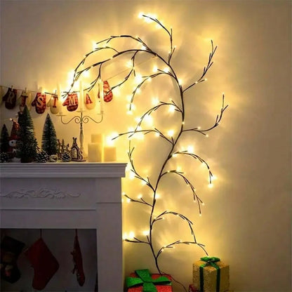 1PC 144/96/72LED USB Powered Willow Vine Light, Bendable Branch Design, 8 Lighting Modes, Used for Bedroom Wedding Holiday Decor