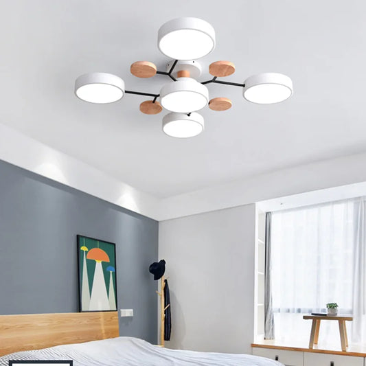 Modern Style Living Room Ceiling Chandelier Light Bedroom LED Chandelier Kitchen Bar Dining Room led Ceiling Lamp with Wood