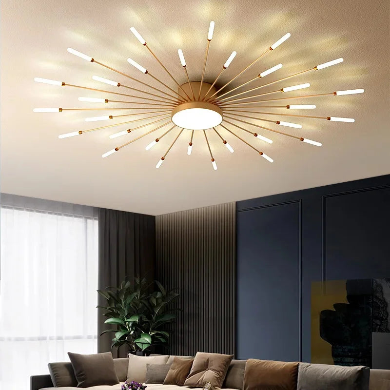 Modern Designer LED Ceiling Lamp Living Room Lights Lustre Home Interior Decoration Dining Bedroom Creative Spiral Art Fixtures