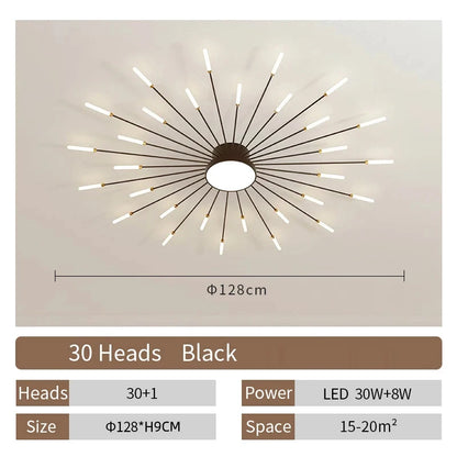 Modern Designer LED Ceiling Lamp Living Room Lights Lustre Home Interior Decoration Dining Bedroom Creative Spiral Art Fixtures