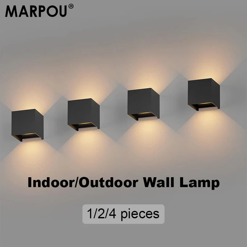 MARPOU Led Wall Lamp Waterproof IP65 9W Outdoor Indoor Lighting  Wall Light For Garden Porch AC 90-260V Living room decoration