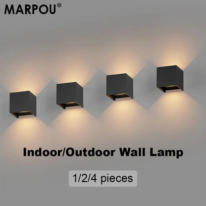 MARPOU Led Wall Lamp Waterproof IP65 9W Outdoor Indoor Lighting  Wall Light For Garden Porch AC 90-260V Living room decoration