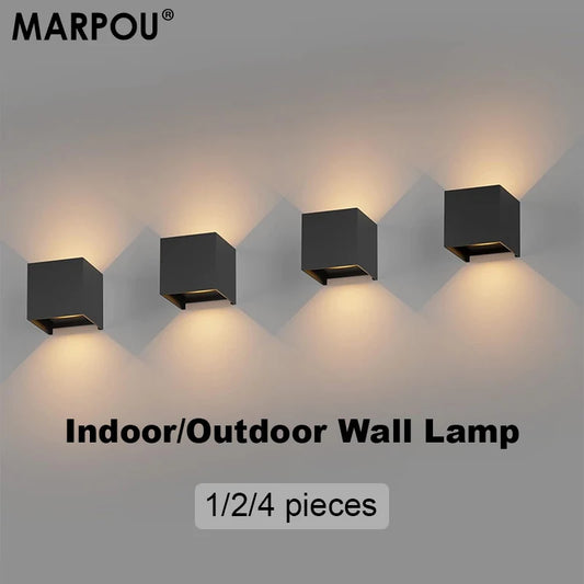 MARPOU Led Wall Lamp Waterproof IP65 9W Outdoor Indoor Lighting  Wall Light For Garden Porch AC 90-260V Living room decoration