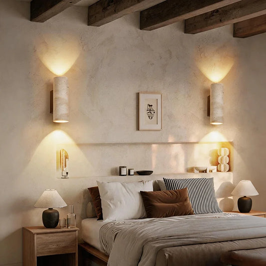 Yellow Cave Stone Wall Lamp Led Bedside Japan Bedroom Living Room Wall Light Travertine Stair Corridor Decor Sconce Fixture