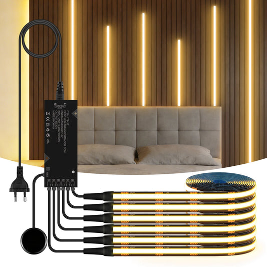 Modern Popular Acoustic Grille Panel Wall Embedded Decoration Blackboard COB LED Lights Strip Dimmable Touch Sensor Cabinet Lamp