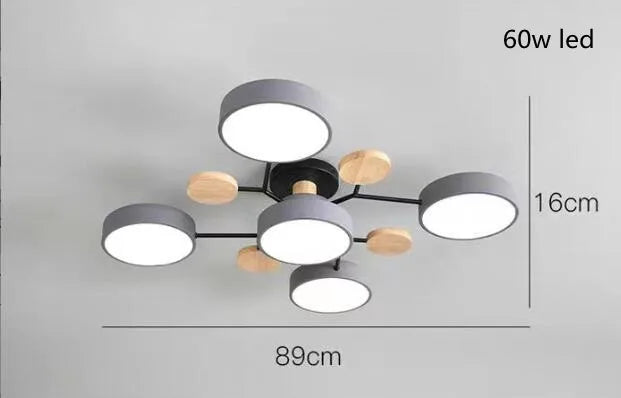 Modern Style Living Room Ceiling Chandelier Light Bedroom LED Chandelier Kitchen Bar Dining Room led Ceiling Lamp with Wood