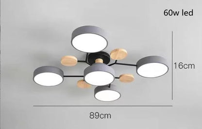 Modern Style Living Room Ceiling Chandelier Light Bedroom LED Chandelier Kitchen Bar Dining Room led Ceiling Lamp with Wood