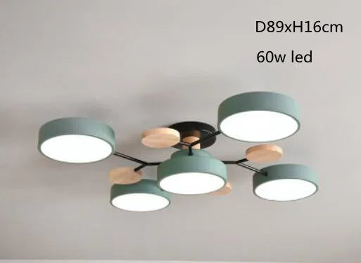 Modern Style Living Room Ceiling Chandelier Light Bedroom LED Chandelier Kitchen Bar Dining Room led Ceiling Lamp with Wood