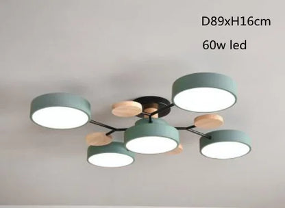Modern Style Living Room Ceiling Chandelier Light Bedroom LED Chandelier Kitchen Bar Dining Room led Ceiling Lamp with Wood