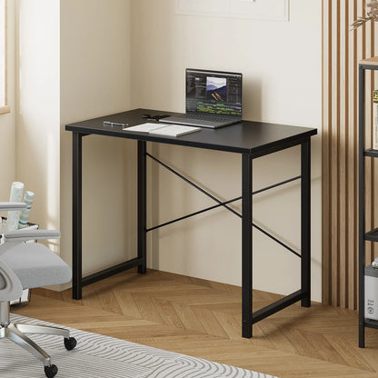 MCQ 31 Inch Standing Office Computer Desk Sturdy Metal Frame and Compact Modern Design with X-Shaped Gaming Writing Work and Study Desk for Home Office