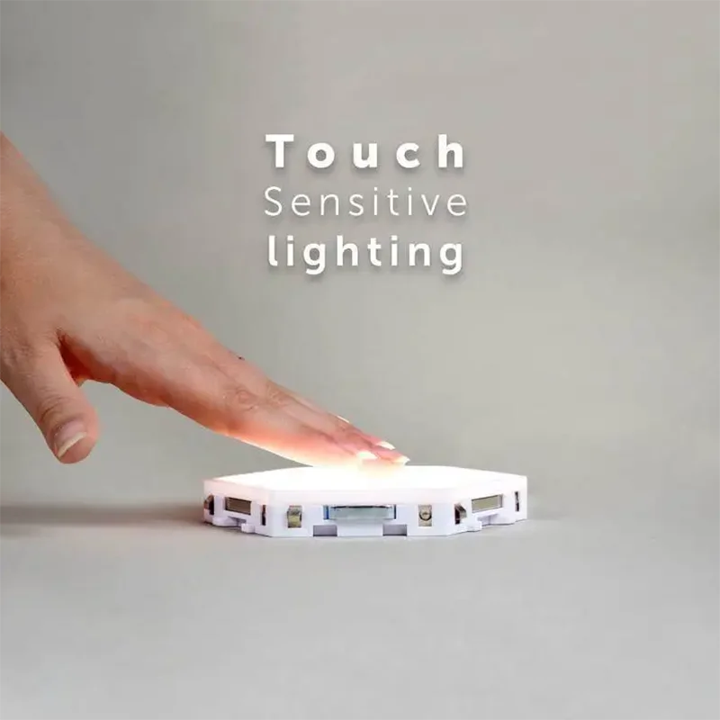Hexagonal Touch Switch LED Wall Lamp Splicable Smart Home Bedroom Lamp AC 110 220V Quantum Night Light for Living Room Bedroom
