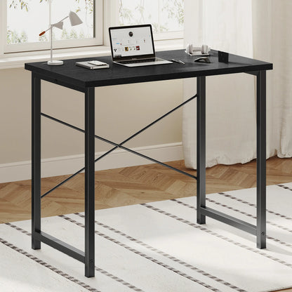 MCQ 31 Inch Standing Office Computer Desk Sturdy Metal Frame and Compact Modern Design with X-Shaped Gaming Writing Work and Study Desk for Home Office