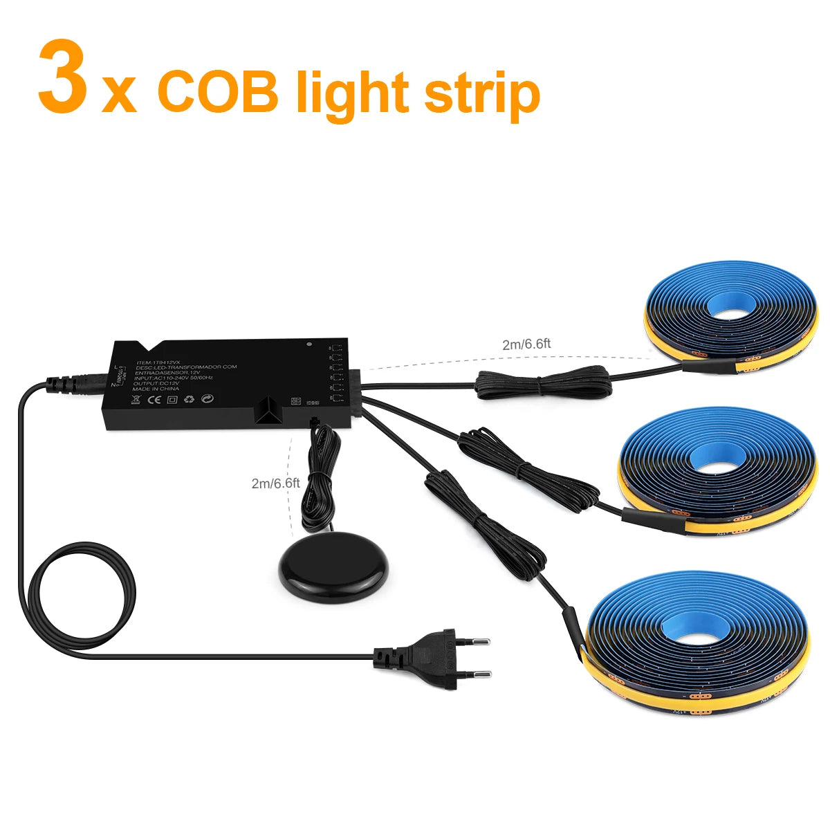 Modern Popular Acoustic Grille Panel Wall Embedded Decoration Blackboard COB LED Lights Strip Dimmable Touch Sensor Cabinet Lamp