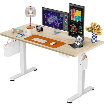 Height Adjustable Electric Standing Desk, 71 X 30 Inches Sit Stand up Desk, Memory Computer Home Office Desk, Natural