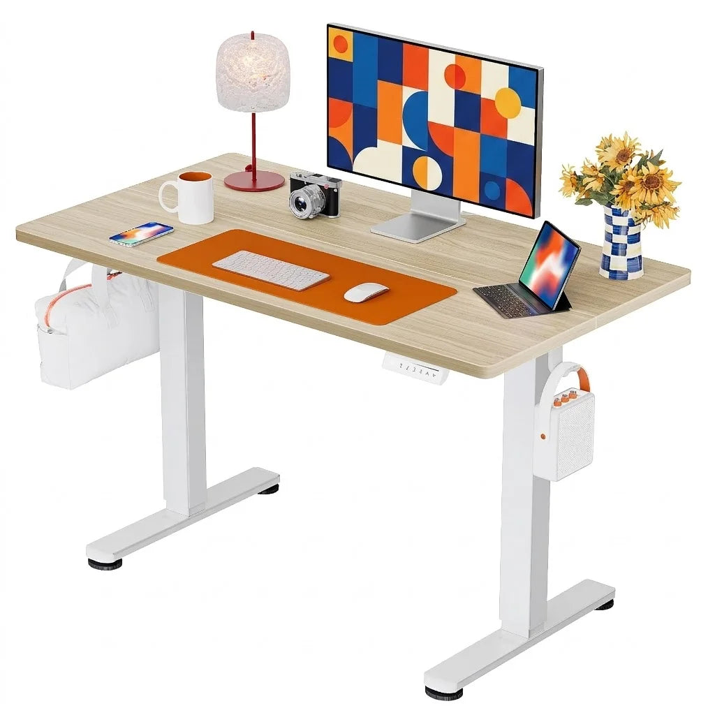 Height Adjustable Electric Standing Desk, 71 X 30 Inches Sit Stand up Desk, Memory Computer Home Office Desk, Natural