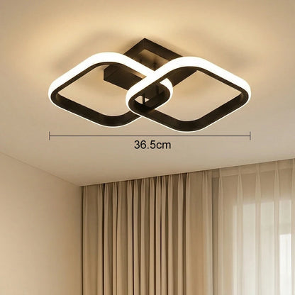 43CM Nordic LED Ceiling Lamp Square Aluminium Balck White Home Decor For Living Room Bedroom Restaurant Indoor Lighting Fixtures