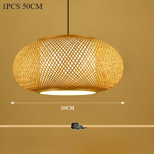 Pastoral Tea Room Chandelier, Southeast Asian Restaurant, Bedroom Light, Japanese Bamboo Craft, Bamboo Woven Lantern