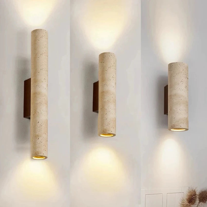 Yellow Cave Stone Wall Lamp Led Bedside Japan Bedroom Living Room Wall Light Travertine Stair Corridor Decor Sconce Fixture