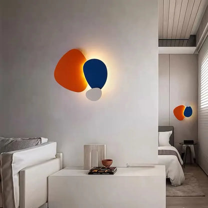 Creative Colorful Metal Wall Light Orange Black Blue White 3000K Home Atmosphere Lamp For Parlor Bedroom Stairs Aisle Restaurant