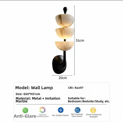 All-copper Marble Wall Lamp, Nordic Modern Luxury, Living Room And Bedroom Bedside, French-style Living Room Background Wall, Le