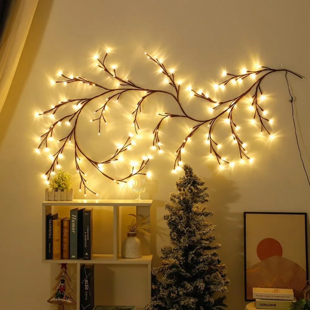 1PC 144/96/72LED USB Powered Willow Vine Light, Bendable Branch Design, 8 Lighting Modes, Used for Bedroom Wedding Holiday Decor