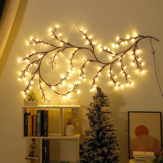 1PC 144/96/72LED USB Powered Willow Vine Light, Bendable Branch Design, 8 Lighting Modes, Used for Bedroom Wedding Holiday Decor