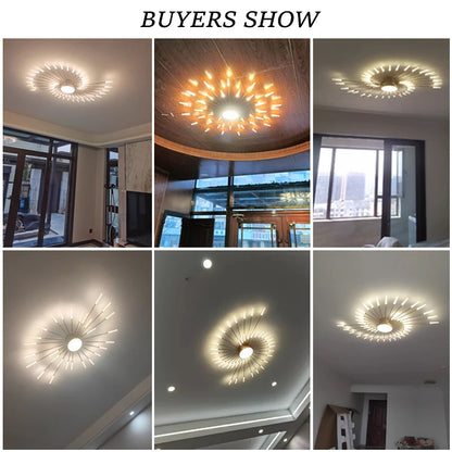 Modern Designer LED Ceiling Lamp Living Room Lights Lustre Home Interior Decoration Dining Bedroom Creative Spiral Art Fixtures