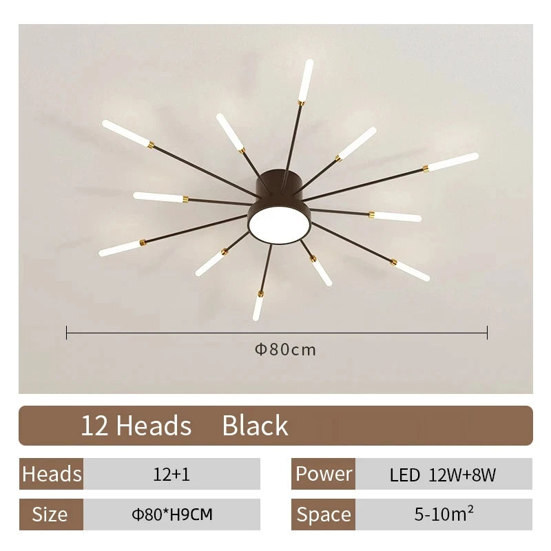 Modern Designer LED Ceiling Lamp Living Room Lights Lustre Home Interior Decoration Dining Bedroom Creative Spiral Art Fixtures
