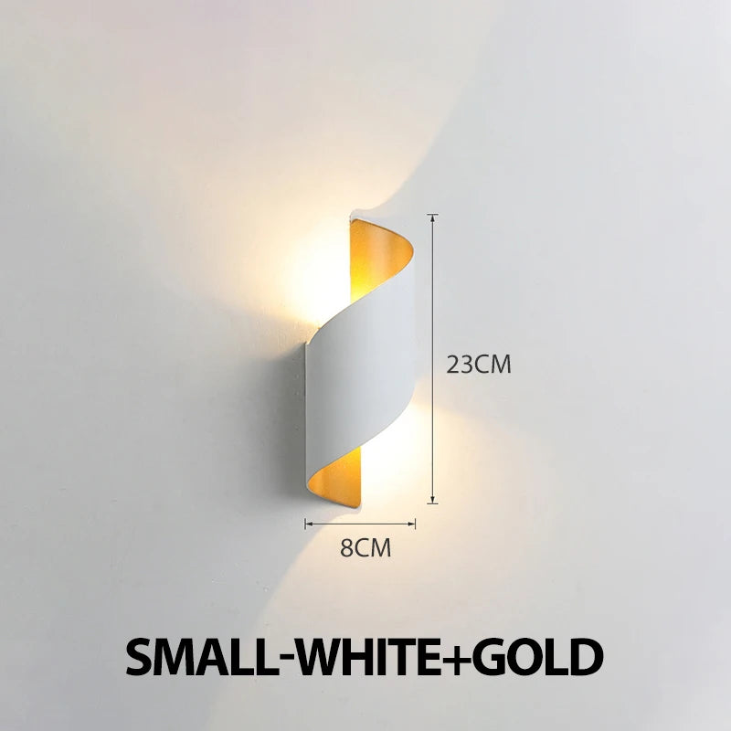 Spiral Design LED Wall Lamp 10W Indoor Wall Lights Waterproof Outdoor Modern Nordic Sconce Lamp Interior Wall Light Home Decor