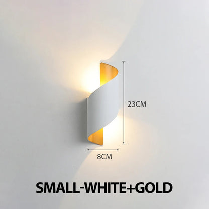 Spiral Design LED Wall Lamp 10W Indoor Wall Lights Waterproof Outdoor Modern Nordic Sconce Lamp Interior Wall Light Home Decor