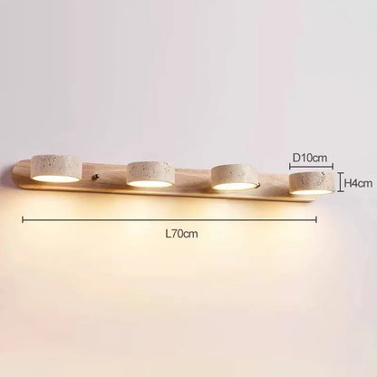 Japanese Wabi Sabi Creative New Round LED Wall Light Home Decoration Bathroom Washtable Dressing Table Mirror Front Lamps