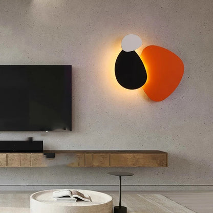 Creative Colorful Metal Wall Light Orange Black Blue White 3000K Home Atmosphere Lamp For Parlor Bedroom Stairs Aisle Restaurant