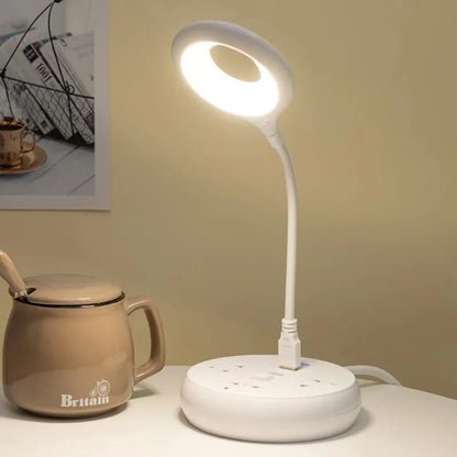 USB Direct Plug Portable Lamp Dormitory Bedside Desk Lamp LED Eye Protection Student Study Reading Table Lamp Night Light