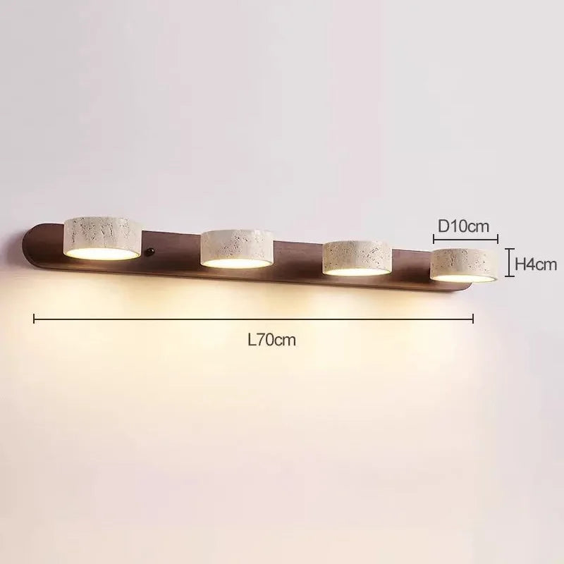 Japanese Wabi Sabi Creative New Round LED Wall Light Home Decoration Bathroom Washtable Dressing Table Mirror Front Lamps
