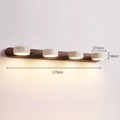 Japanese Wabi Sabi Creative New Round LED Wall Light Home Decoration Bathroom Washtable Dressing Table Mirror Front Lamps