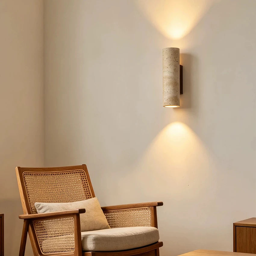 Yellow Cave Stone Wall Lamp Led Bedside Japan Bedroom Living Room Wall Light Travertine Stair Corridor Decor Sconce Fixture