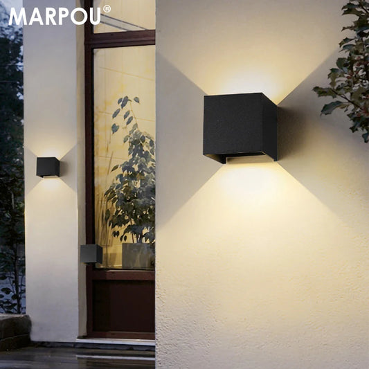 MARPOU Led Wall Lamp Waterproof IP65 9W Outdoor Indoor Lighting  Wall Light For Garden Porch AC 90-260V Living room decoration