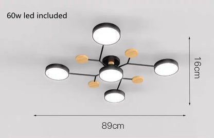 Modern Style Living Room Ceiling Chandelier Light Bedroom LED Chandelier Kitchen Bar Dining Room led Ceiling Lamp with Wood