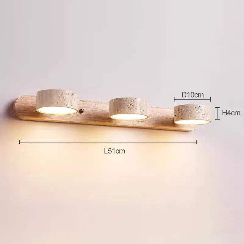 Japanese Wabi Sabi Creative New Round LED Wall Light Home Decoration Bathroom Washtable Dressing Table Mirror Front Lamps